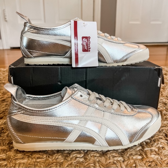 NWT Onitsuka Tiger Mexico 66 Silver Off White Unisex Sz Men 7.5/Women 9 - Picture 7 of 14